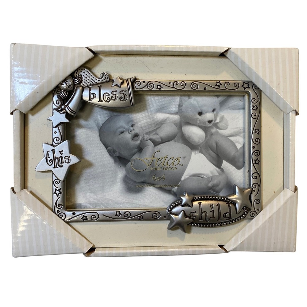 Fetco Bless This Child 4x6‎ Picture Frame Angel Baby Nursery NIB 2007